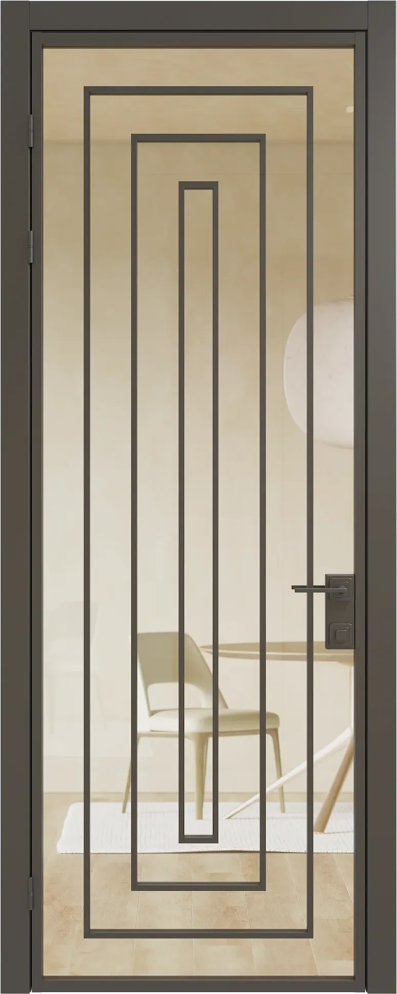 Алюминиевая дверь MINOLI 19 — HDF Чёрный
