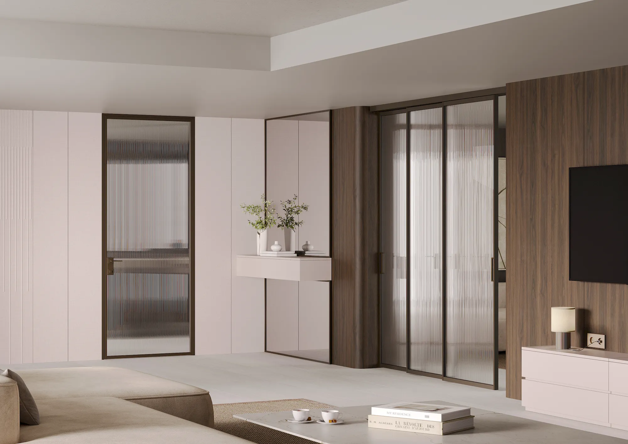 Алюминиевая дверь MINOLI 19 в интерьере