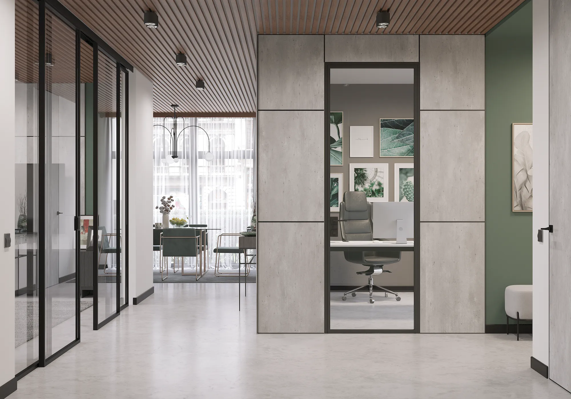 Алюминиевая дверь MINOLI 2 в интерьере