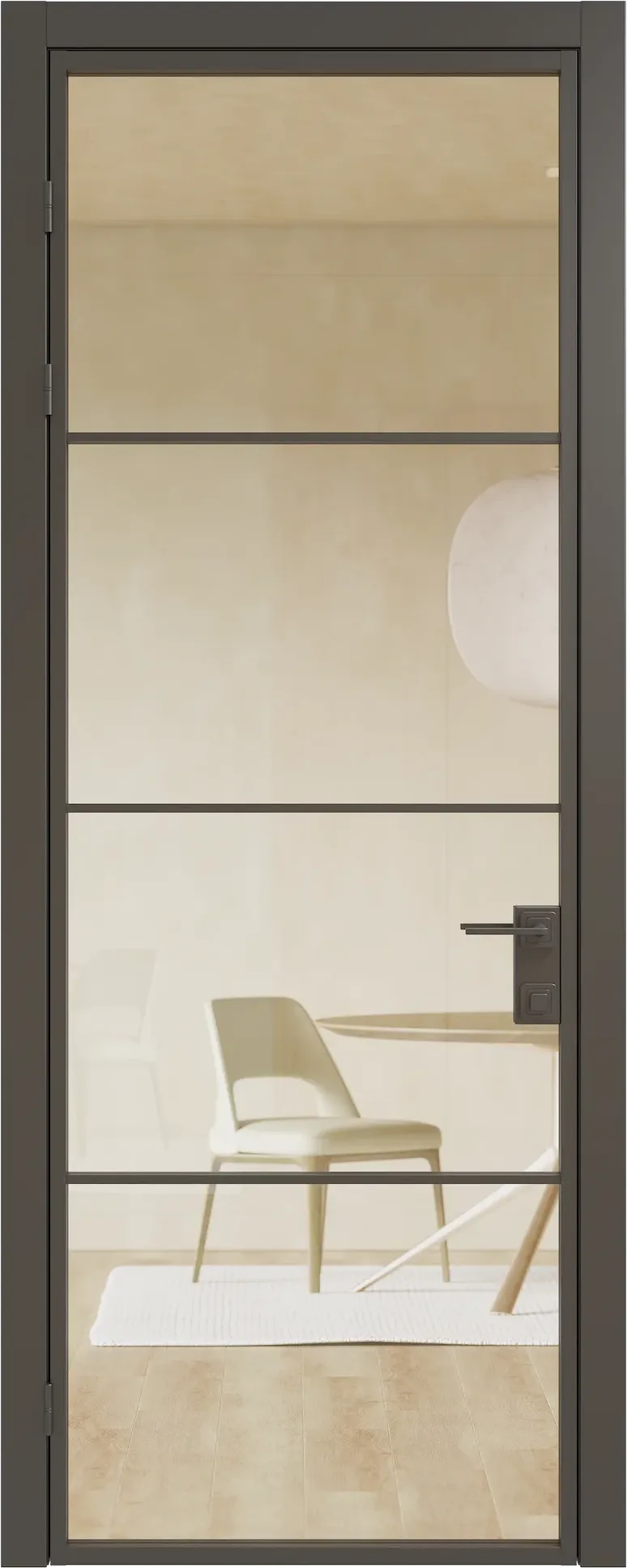 Алюминиевая дверь MINOLI 7 — HDF Чёрный